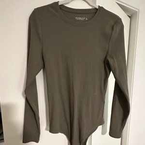 Abercrombie Soft AF Green Long-sleeve Crew Bodysuit Sz Large
